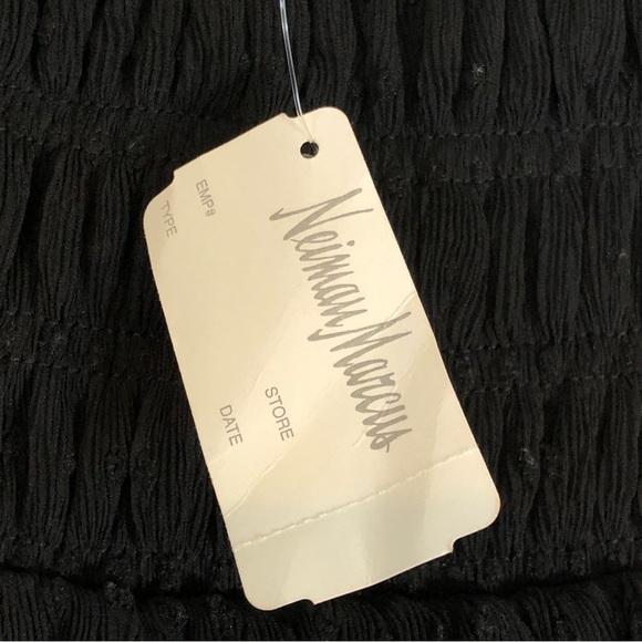 NWT English Factory Smocked Off-the-Shoulder Polka-dot Chiffon Top in Black - Picture 15 of 15